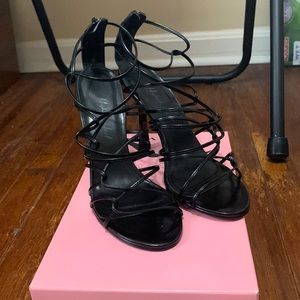 Highest Heel Collection black strappy heels